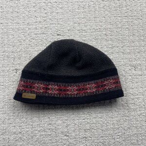 Vintage Y2K Columbia Black / Red Southwest Beanie Wool Winter Ski Snow Hat